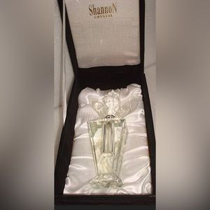 Shannon Crystal by Godinger Perfume Bottle w/ Rose Top & Crystal Dauber